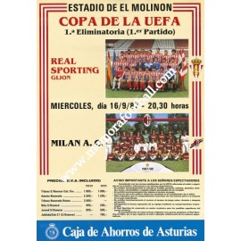 Sporting de Gijón vs AC Milan Copa UEFA 16/09/87﻿