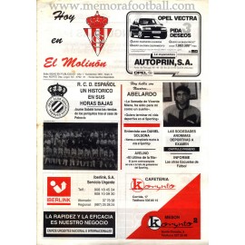 Sporting de Gijón vs RCD Español 1991 programme