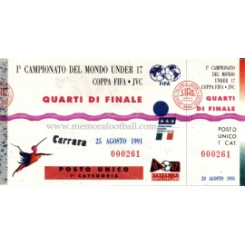 1991 FIFA ﻿U-17 World Championship Quarter Final ticket﻿