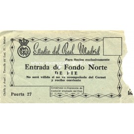 Real Madrid early 1950s ticket