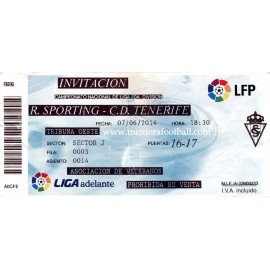 Sporting de Gijón v Tenerife LFP 07/06/2014 ticket