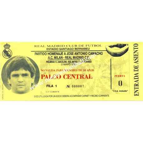 Real Madrid vs AC Milan, 1990 "Camacho" Testimonial match