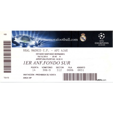 Real Madrid CF v AFC Ajax 2012-13 Champions League 