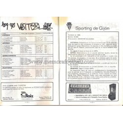 Real Valladolid v Sporting de Gijón 1984-85 programme