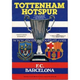 Programa Tottenham Hotspur v FC Barcelona 07-04-1972﻿