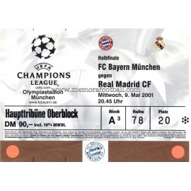 Bayern Munchen vs Real Madrid 9-05-2001 ticket