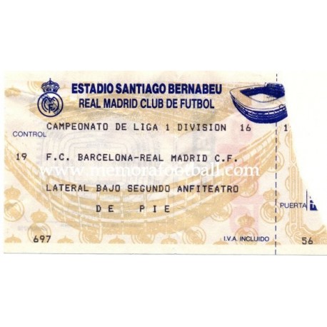 Real Madrid v FC Barcelona 1990s ticket﻿