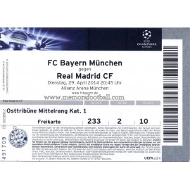 FC Bayern München vs Real Madrid 2013-14 Champions League ticket