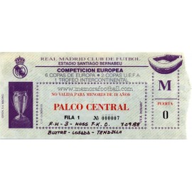 Real Madrid vs Moss FK 07-09-1988 Champions League ticket
