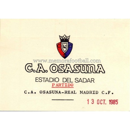 Osasuna vs Real Madrid 13-10-1985 Spanish League