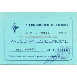 Celta de Vigo vs Real Madrid 12-02-1986 Spanish League