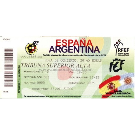 Spain v Argentina - Centenary of RFEF 2009 Spain v Argentina - Centenary of RFEF 2009
