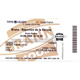 Brann v Deportivo de la Coruña 18-09-2008 UEFA Cup ticket