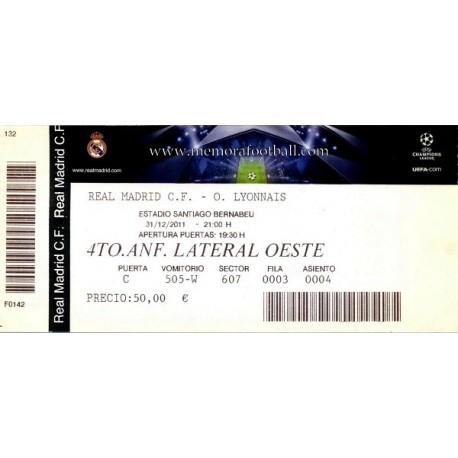 Real Madrid v Olympique Lyonnais 2011-12 Champions League