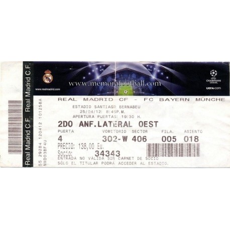 Real Madrid v Bayern Munich 2011-12 Champions League