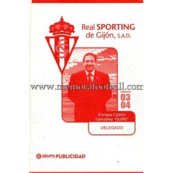Enrique Castro "QUINI" tarjeta firmada 2003-04