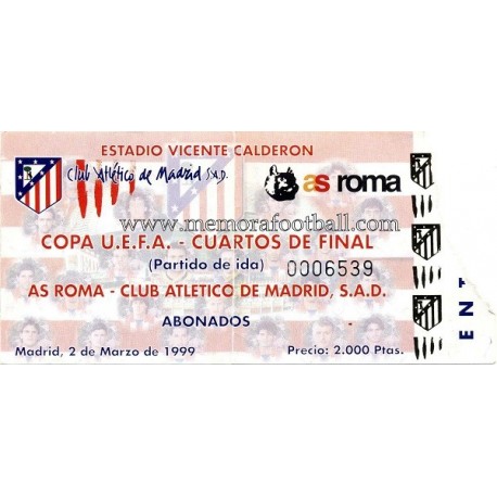 Atlético de Madrid vs AS Roma UEFA 02/03/1999