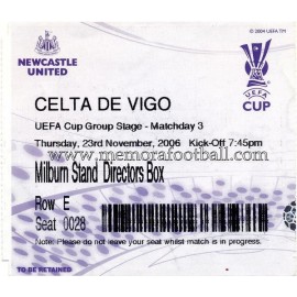 Newcastle United vs Celta de Vigo UEFA 23/11/2006