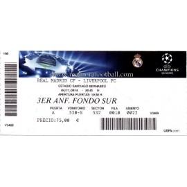 Real Madrid vs Liverpool 2014-15 Champions League ticket