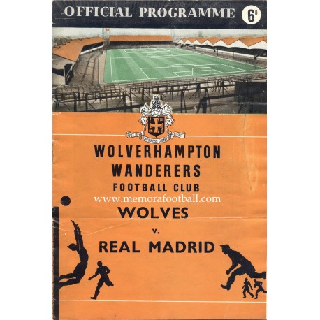 Wolverhampton Wanderers v Real Madrid official programme 17/10/1957 European Cup