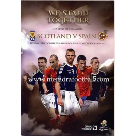 Scotland v Spain UEFA Euro 2012 Qualifier Programme