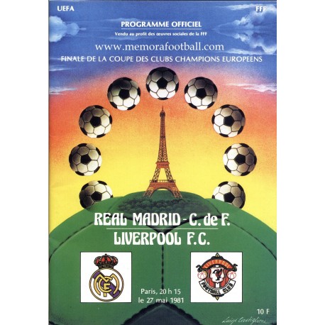 UEFA Champions League Final 1981 Official Programme