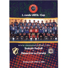 Stabaek Fotball v Deportivo de la Coruña UEFA Cup 1999-2000 Official Programme