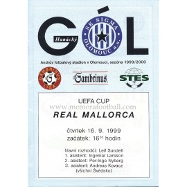 SK Sigma Olomouc v Real Mallorca UEFA Cup 1999/2000 Official Programme