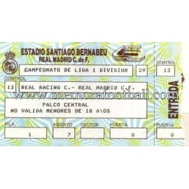 Real Madrid vs Real Racing Club Santander 08-02-1987