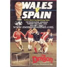 Wales v Spain 1986 FIFA World Cup Qualifying Match programme