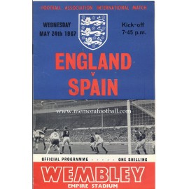 England v Spain 24-05-1967 Friendly match programme