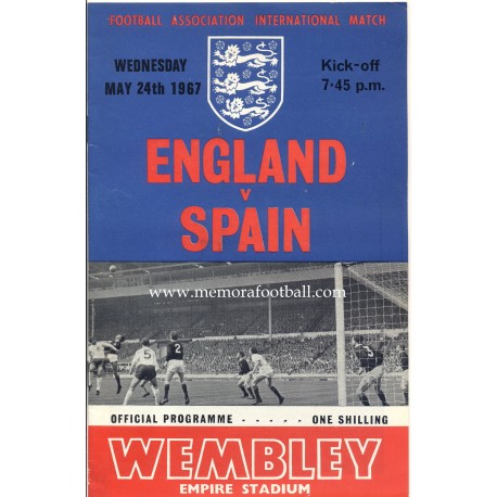 England v Spain 24-05-1967 Friendly match programme