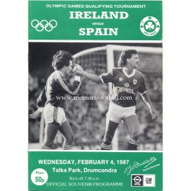 Ireland v Spain 1988 Olympic Games Qualifying Match programme