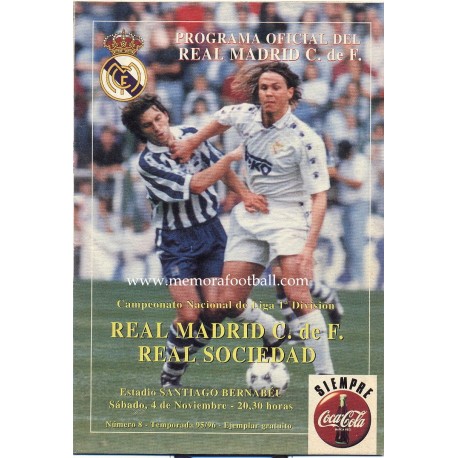 Real Madrid v Real Sociedad LFP 04/11/1995 Official programme