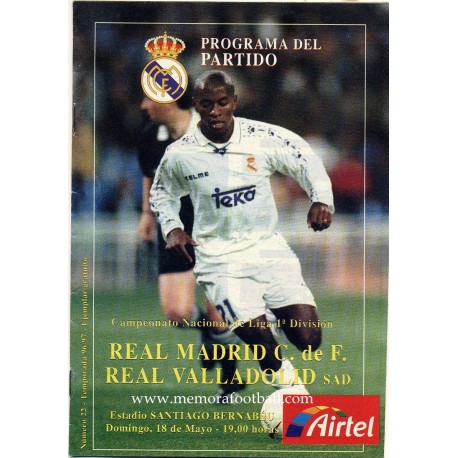 Real Madrid v Real Valladolid  LFP 18/05/1997﻿ Official programme