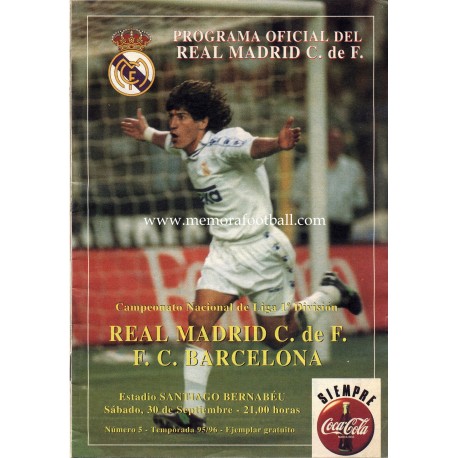 Real Madrid v FC Barcelona LFP 30/09/1995 Official programme