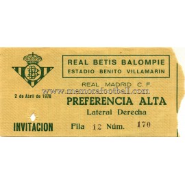 Real Betis v Real Madrid 02-04-1978