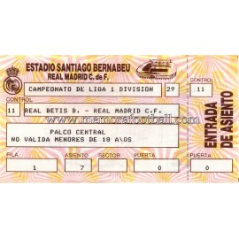 Real Madrid v Real Betis 11-01-1987