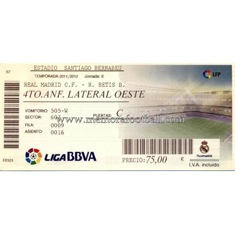 Real Madrid v Real Betis LFP 2011/2012