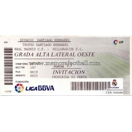 2012 Santiago Bernabéu Trophy ticket