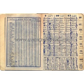 Calendario 1ª Division 1961-1962 