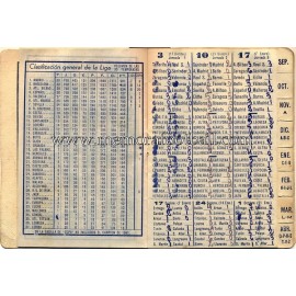 Spanish League 1961-1962 football calendar