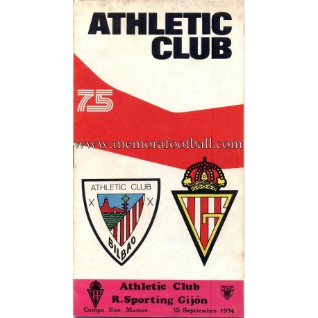 Athletic Club vs Sporting de Gijón 1973-74 programa oficial