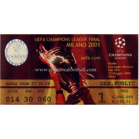 UEFA Champions League Final 2001 ticket
