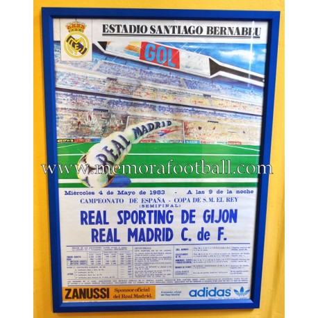 Cartel Real Madrid vs Sporting de Gijón  04/05/1983