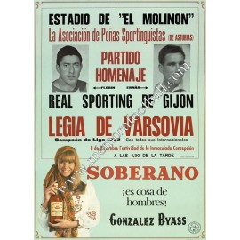 Cartel Sporting de Gijon v Legia de Varsovia 08/12/70 