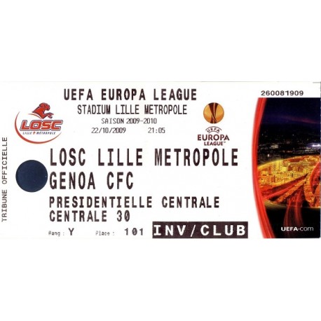 LOSC Lille vs Genoa CFC 22-10-2009 UEFA Europa League