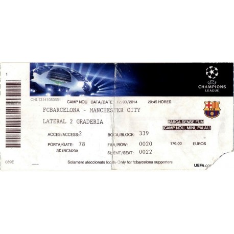FC Barcxelona vs Manchester City 12/03/14 Champions League